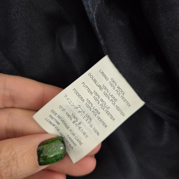 J Crew Classic Schoolboy Blazer Navy Yellow Herringbone Trim Lined Wool 6T Tall - Picture 7 of 8